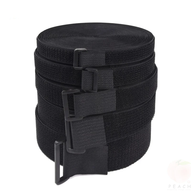 Reusable Nylon Hook Loop Fastening Cable Tape CuttoLength SelfAdhesive Securing Strap Buckle for Organizer Storage