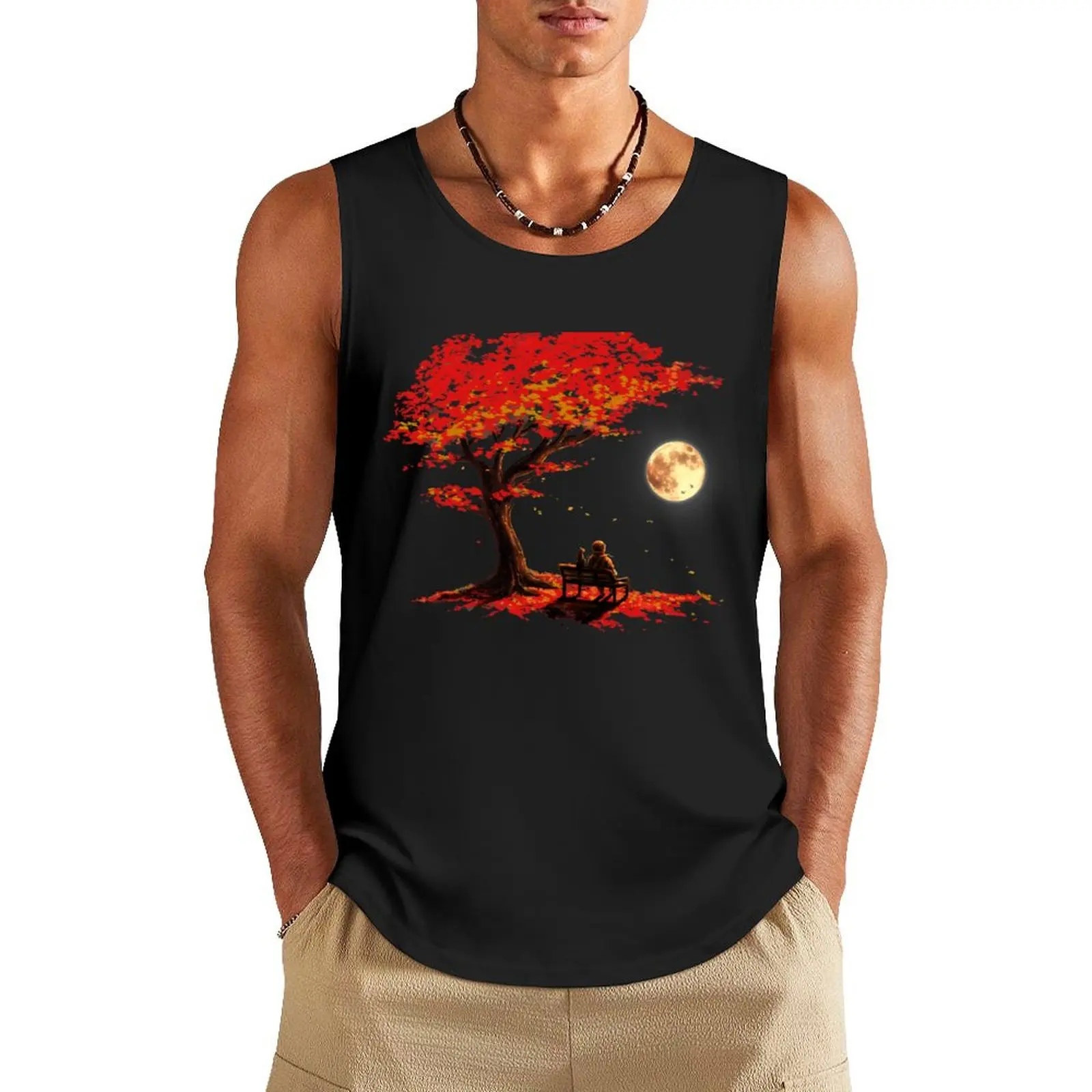 

Autumn Moon Tank Top bodybuilding men clothes sports clothes for men Clothing
