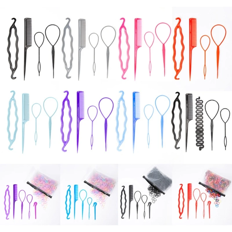 

French Hair Tail Tool and Tail Comb Set Hairdressing Tool for Women