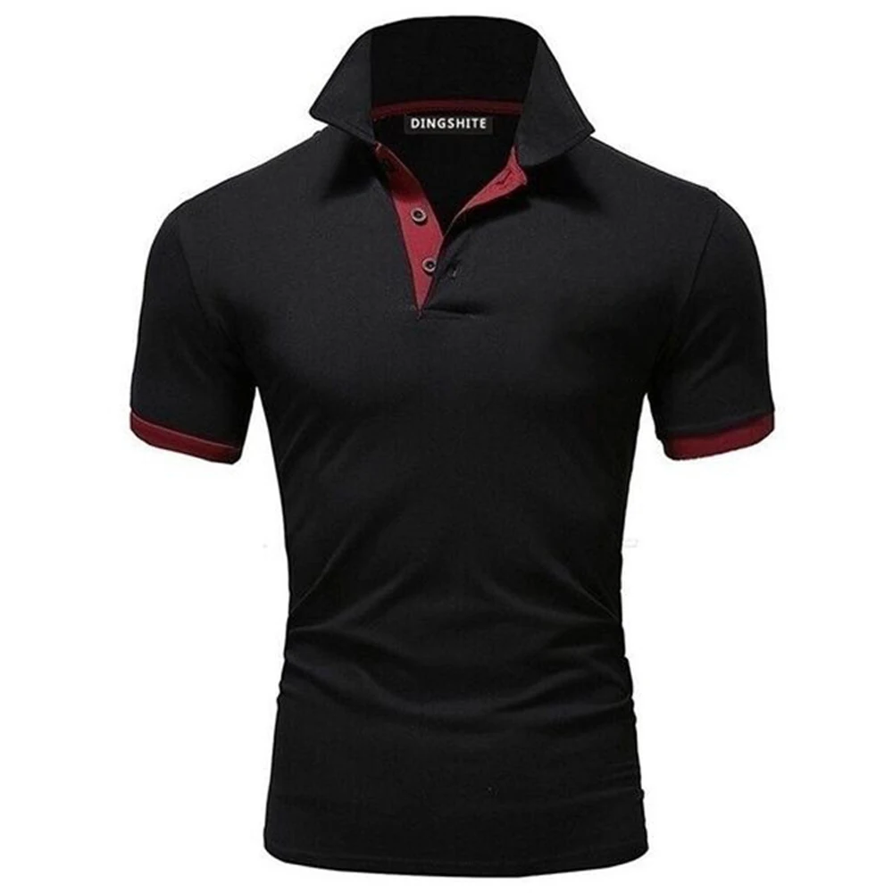 New-Polo-Shirts-for-Men-Casual-Solid-Color-Slim-Fit-Mens-Polos-Summer ...