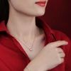 NeeTim 0.5ct 1ct Round D VVS1 Moissanite Necklace for Women Sterling Silver 925 Pendant with Rose Gold Plated Jewelry Certified 6