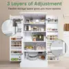 47” Kitchen Pantry Cabinet, White Freestanding Buffet Cupboards Sideboard with Doors & Adjustable Shelves Kitchen Pantry Storage 6