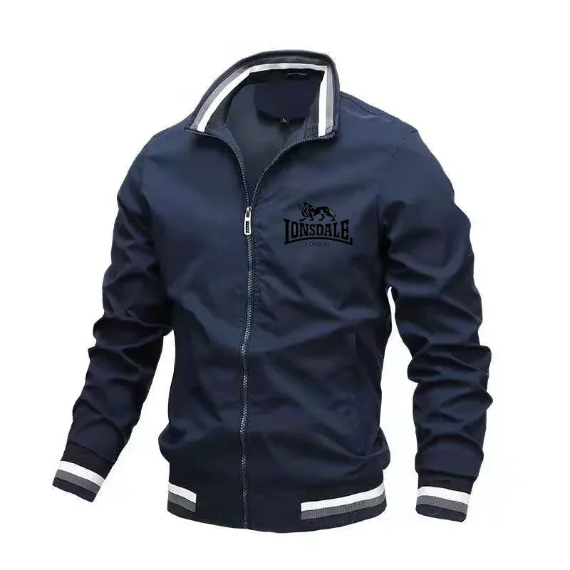2024 new spring men's outdoor zip collar, fashion, baseball shirt, casual, sports, camping, comfortable classic jacket for men