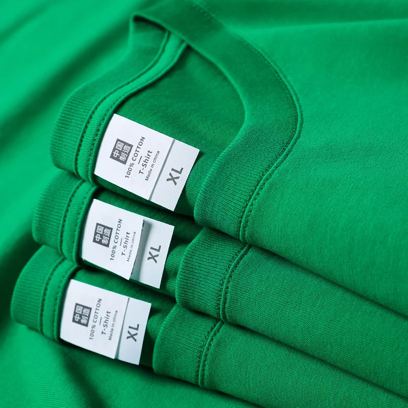Heavyweight Avocado Green Brushed Cotton Short Sleeve Summer T-Shirt