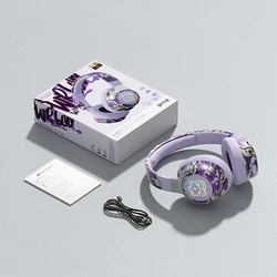 Wireless RGB Gaming Headset with Noise Cancelling Mic and Comfort Earmuffs (PURPLE)