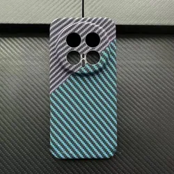 Dual - Color Carbon Fiber Pattern Anti - Drop Hard Case with Shockproof Bumper - Honor Magic 7 Pro (Purple blue)