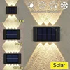 Christmas10/8/6/4LED Solar Wall Lamp Outdoor Waterproof Up and Down Luminous Lighting for Garden Fence Decoration Sunlight Light 1