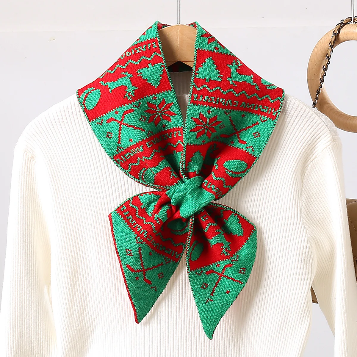 1 women's Christmas deer pattern scarf, cute and versatile scarf for autumn and winter. 4