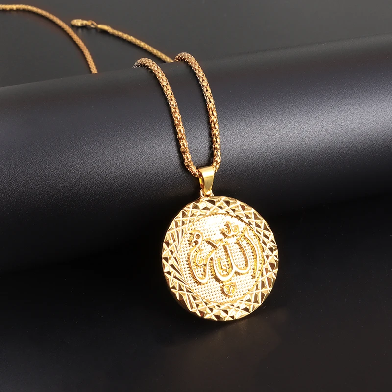 

Classic Religious Allah Symbol Pendant Necklace Islamic Jewelry Muslim Men Women Amulet Jewelry Gift