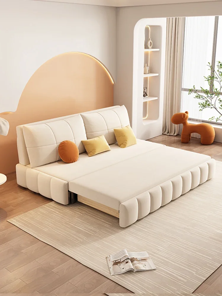 

Cat Claw Velvet Net Red Nordic Milk Oil Wind Sofa Bed Foldable Multi functional Sliding Armless Dual Use Small Unit