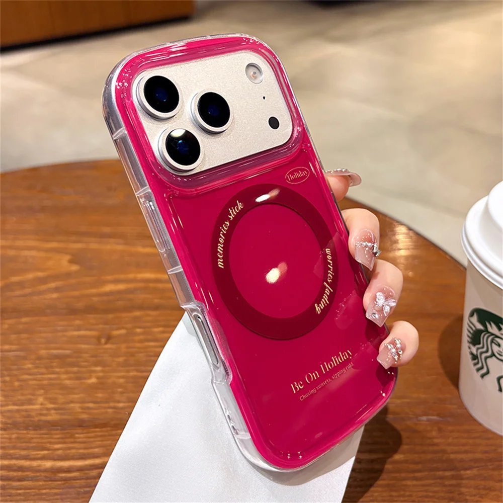 Luxury Glossy Magnetic Lanyard Phone Case with Oval Corners - Cute & Protective Back Cover