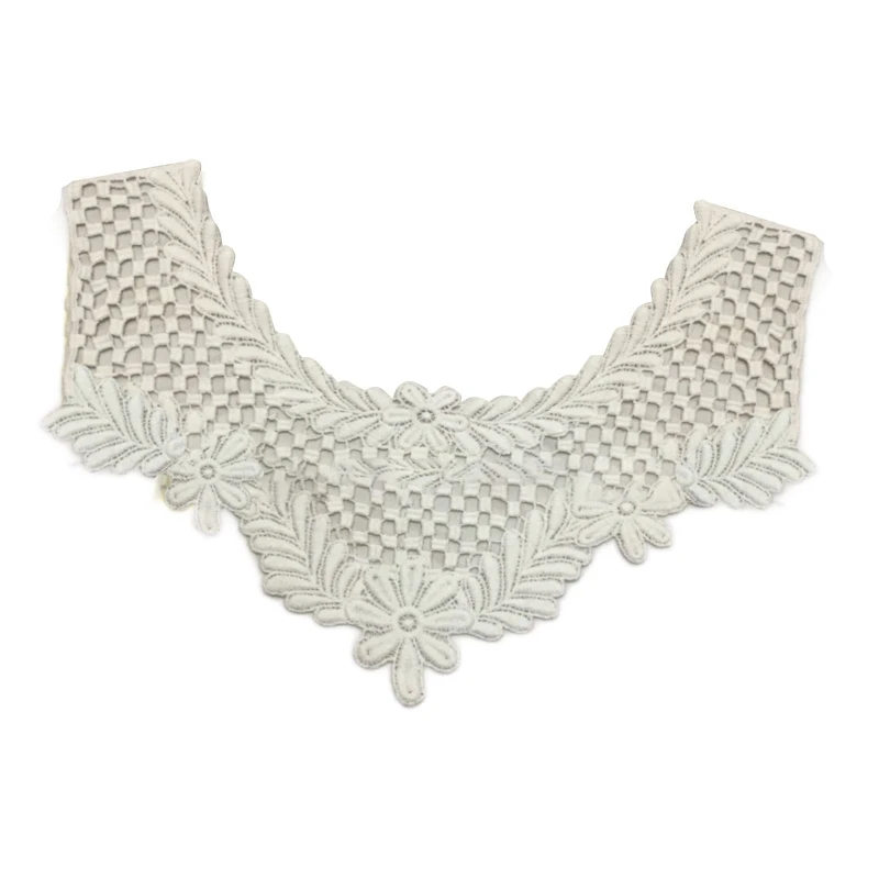 

Detachable Blouse False Crochet Collar Hollow out Flower Cotton Fake Collar