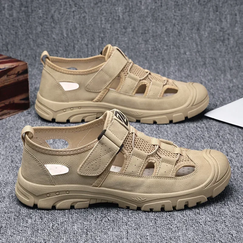 

2024 Summer Mens Leather Sandals Classic Roman Sandals Pantuflas Soft Outdoor Sneakers Beach Rubber Zapatos Para Hombres Tênis