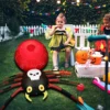 Halloween Decorations LED Rotating Light Inflatable Spider Blow Up Animated Giant Creepy Spider for Lawn Patio Yard Party Garden 3