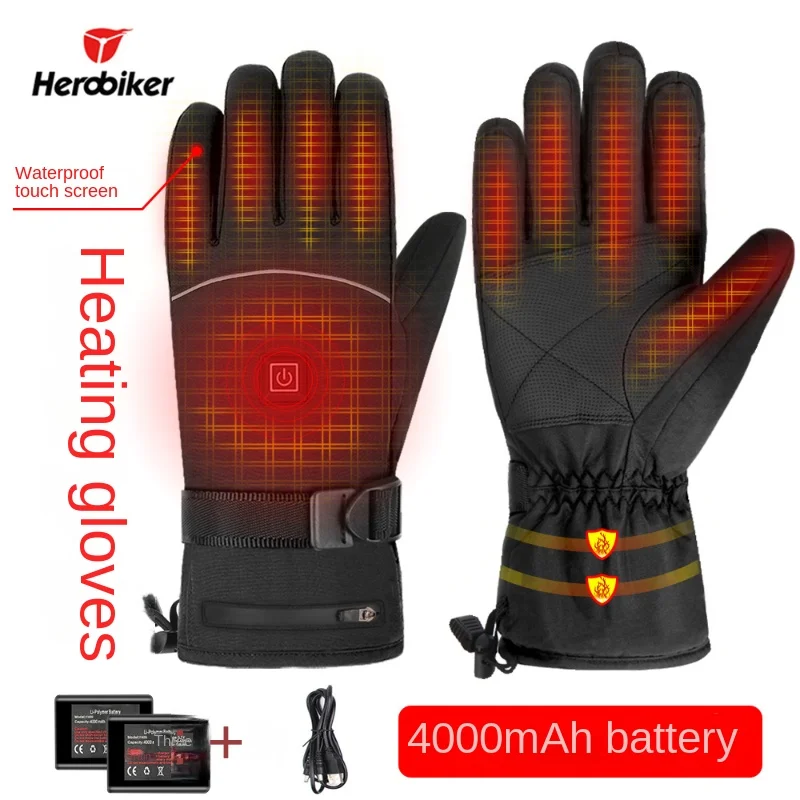 Motorcycle Gloves Electric Heated Gloves Winter Warm Skiing Snowboarding  Hunting Fishing Waterproof Heated Rechargeable Gloves - AliExpress