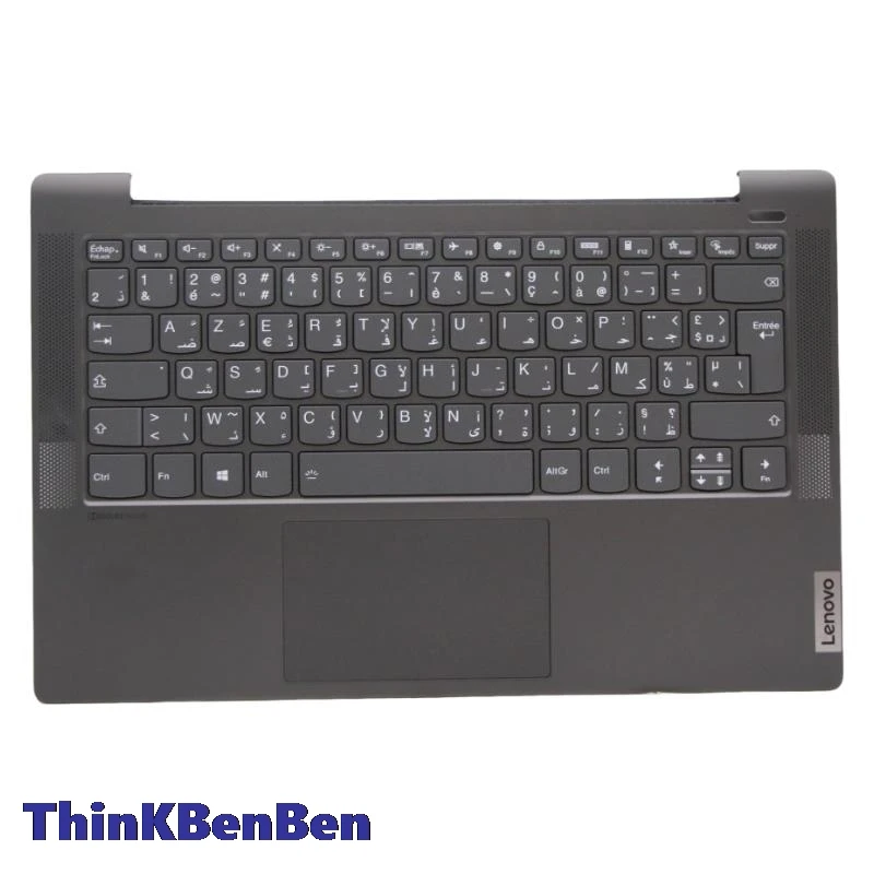 

French Arabic Black Keyboard Upper Case Palmrest Shell Cover For Lenovo Ideapad 5 14 14IIL05 14ARE05 14ALC05 14ITL05 5CB1A14043