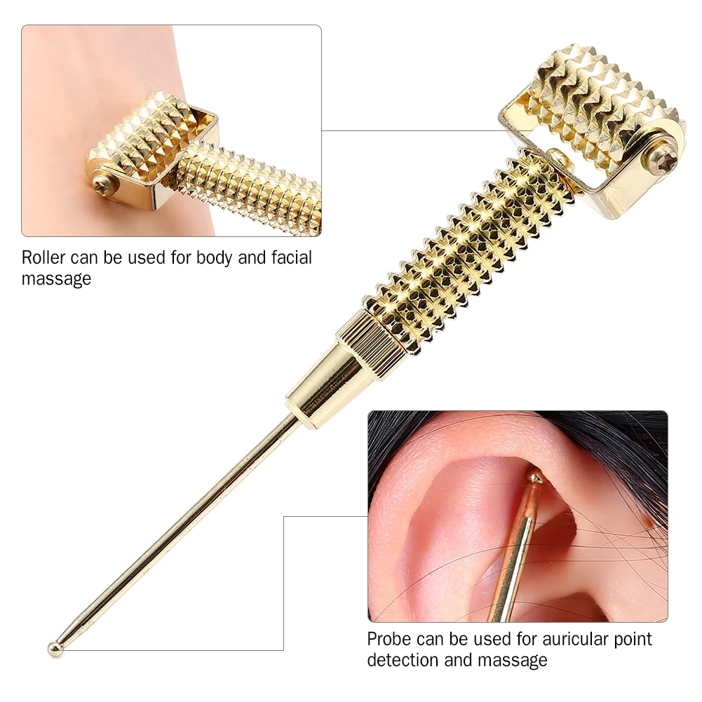 Multifunctional Acupuncture Points Detector Probe Ear Acupoints Spring Needle Massage Roller Massage Roller Spring Needle