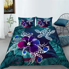 

European Pattern Hot Sale Soft Bedding Set 3d Digital Turtle Printing 2/3pcs High Quality Duvet Cover Set ES/DE/EU/US Size