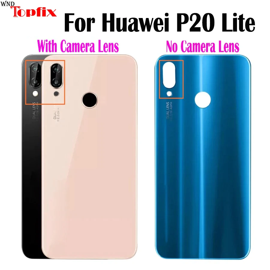 Cubierta de batería para Huawei Lite, carcasa trasera de cristal con lente de cámara - AliExpress