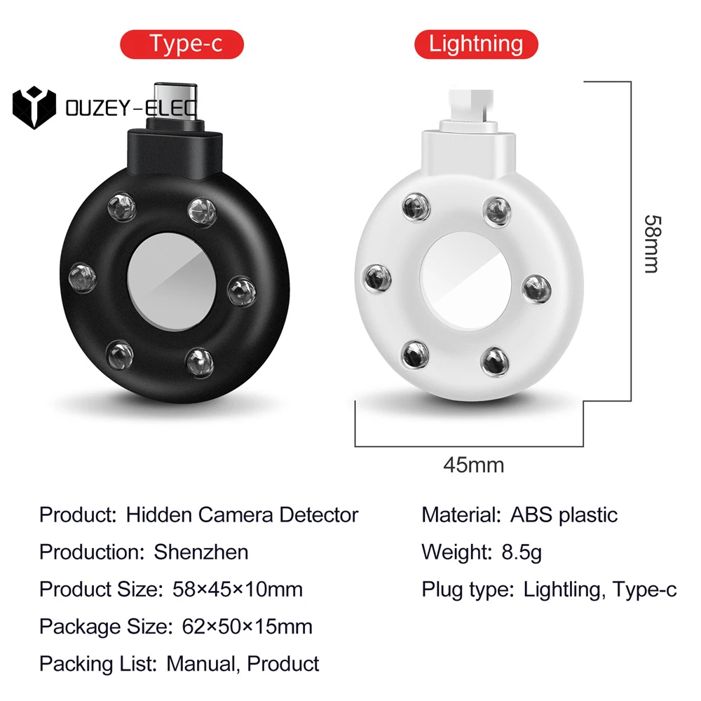 Camera Detector Anti Candid Camera Detector Portable USB Hotel Infrared Anti-surveillance Shooting Camera Detector for Security Check