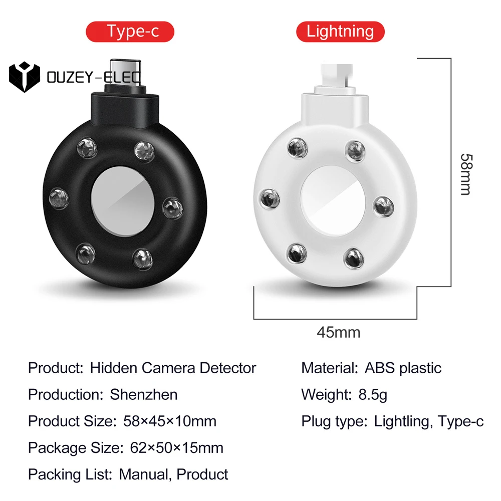 Anti Candid Camera Detector Portátil USB Hotel Infravermelho Anti-vigilância Anti-sneak Detector Câmera de Tiro para Verificação de Segurança