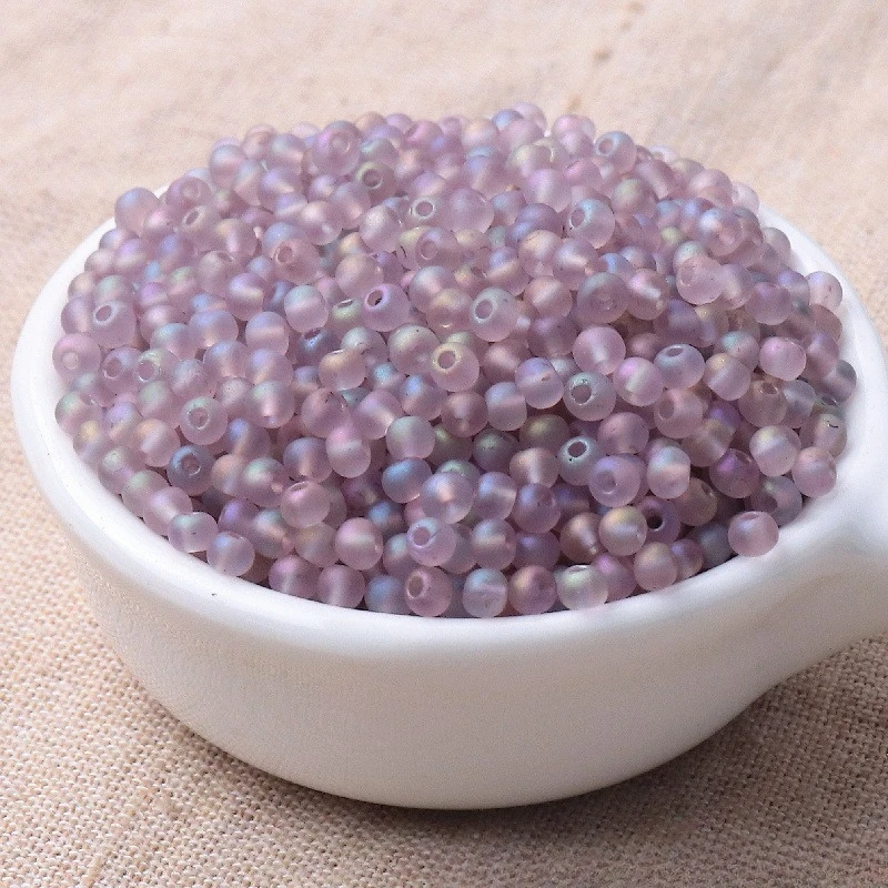 Super Uniform Matte Transparent Micro-Colored Glass Rice Beads - Handmade Decorative Loose Beads