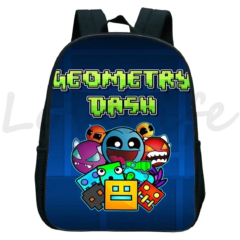 Angry Geometry Dash Kindergarten Backpacks Boys Girls Rucksack Anime Small Bookbag Kids Cartoon School Bags Children Backpack 2