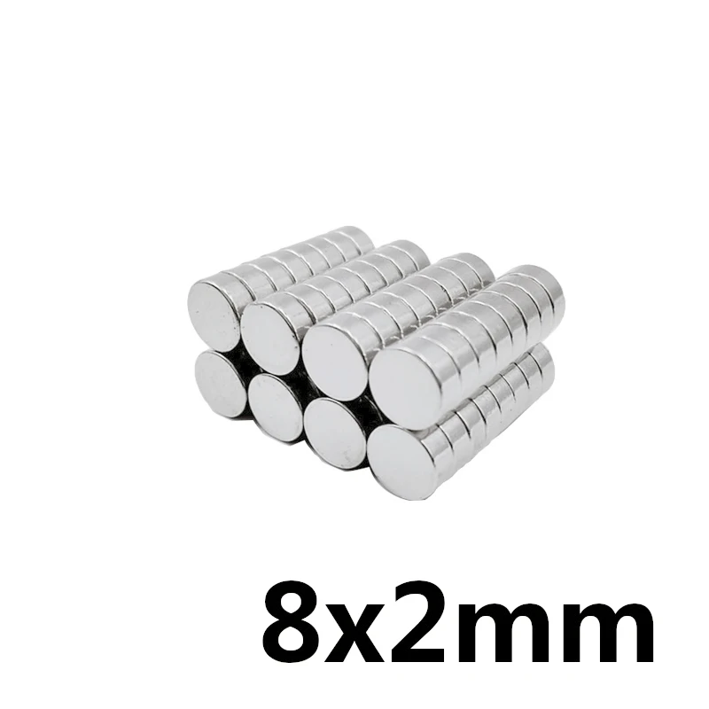 20/50/100/200/300PCS 8x2 mm Neodymium Super Strong Magnet 8mmx2mm Permanent Round Magnet 8x2mm Powerful Magnetic Disc 8*2