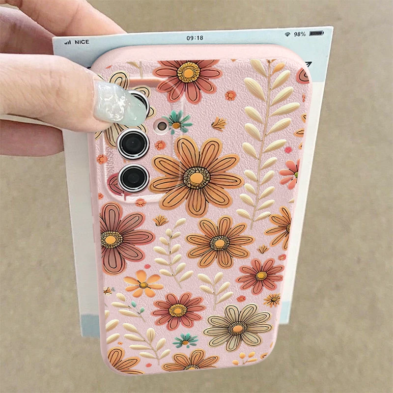 Retro Flowers Pattern Soft Phone Case Cover