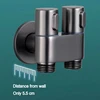 Shower Toilet Bidet Sprayer Stainless Steel Double Outlet Angle Valve Wall-Mounted Double Outlet Bidet Toilet Accessories 5