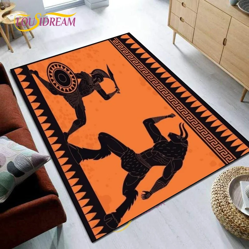 

Egypt Ancient Rugs Greek Carpet Rug for Livingroom Bedroom Kitchen Art Home Decor Non-Slip Mat Gift
