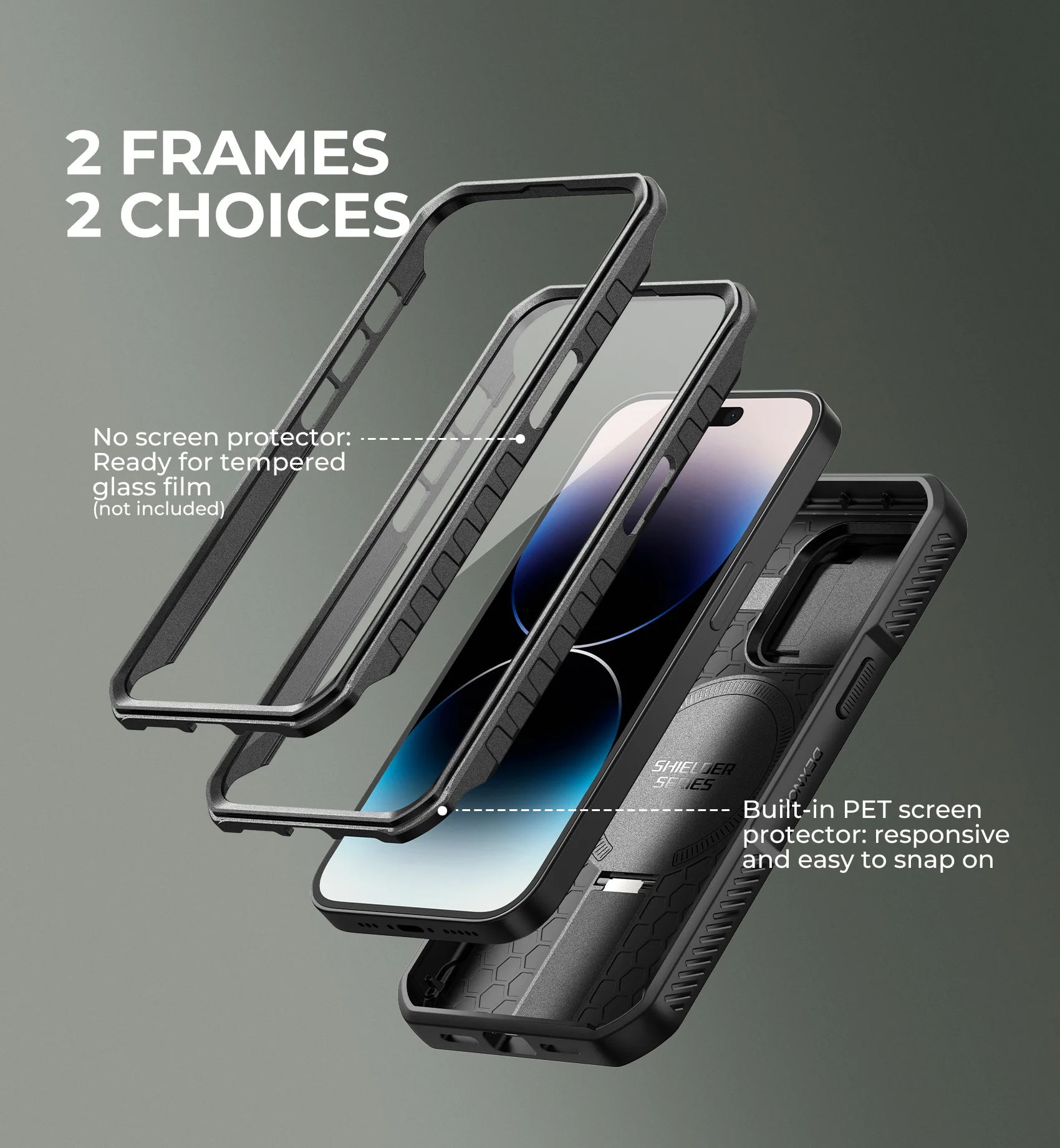 Dexnor For iPhone 14 Pro Rugged Shockproof Case with Built-in Sliding  Camera Cover and Built-in Screen Protector Kickstand - AliExpress 202192403