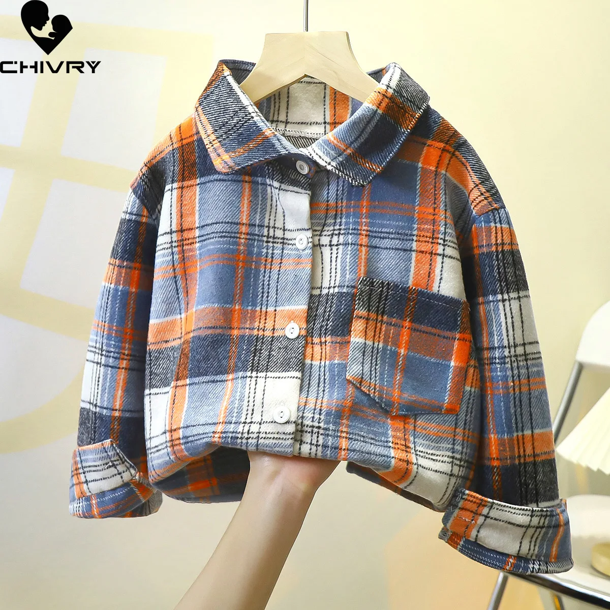 Kids Shirts Classic Plaid Striped Long Sleeve for Spring Autumn