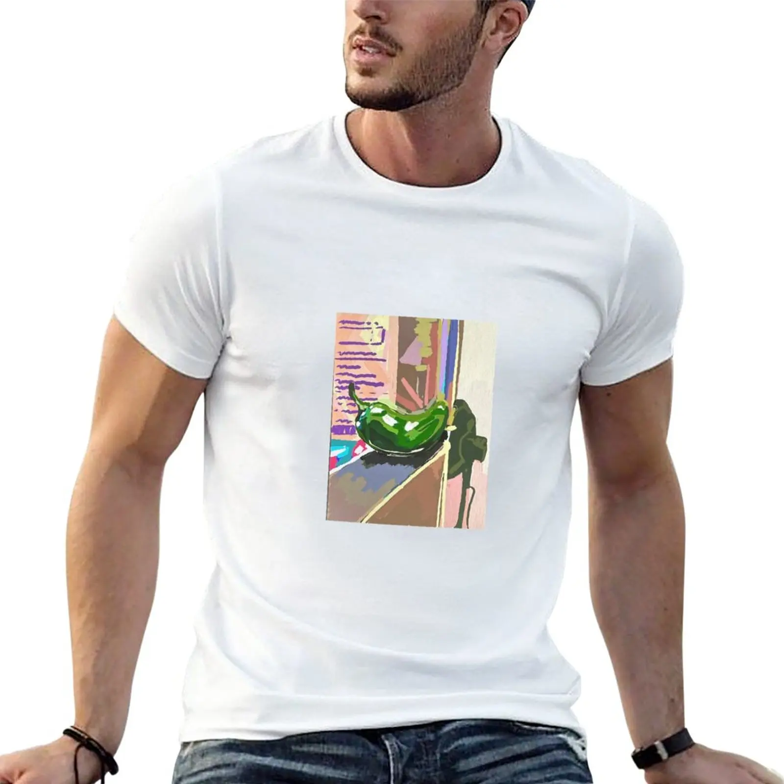 

New Jalapeo Still Life Painting T-Shirt Short sleeve tee boys t shirts mens clothes