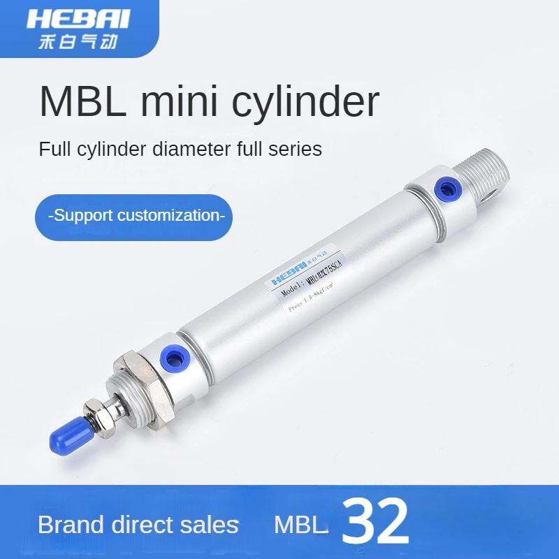 

HEBAI Air Pneumatic Cylinder Aluminum Double Compressed Air Cylinder MBL Mini Bore 32mm Stroke 225/250/275/300/350/400/450/500mm