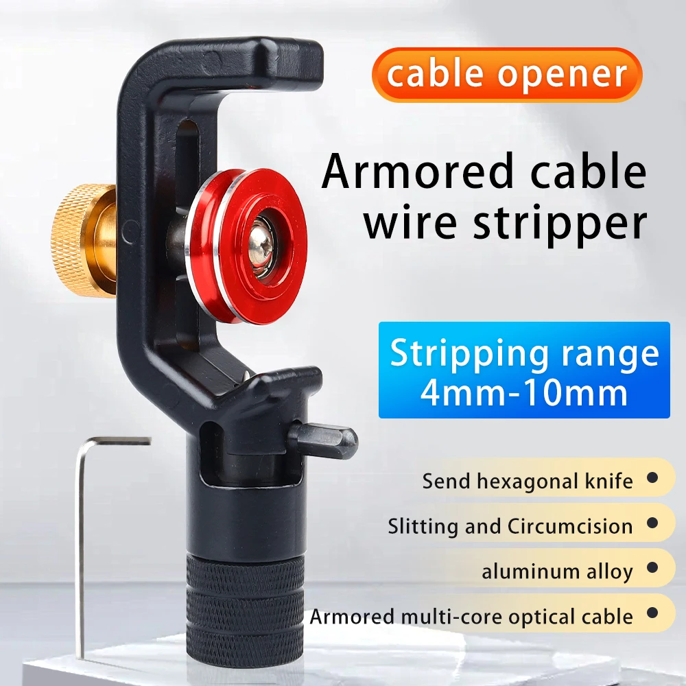 Transverse longitudinal fibre optic cable opener 4-10MM stripper armoured cable cutter fibre optic stripping knife