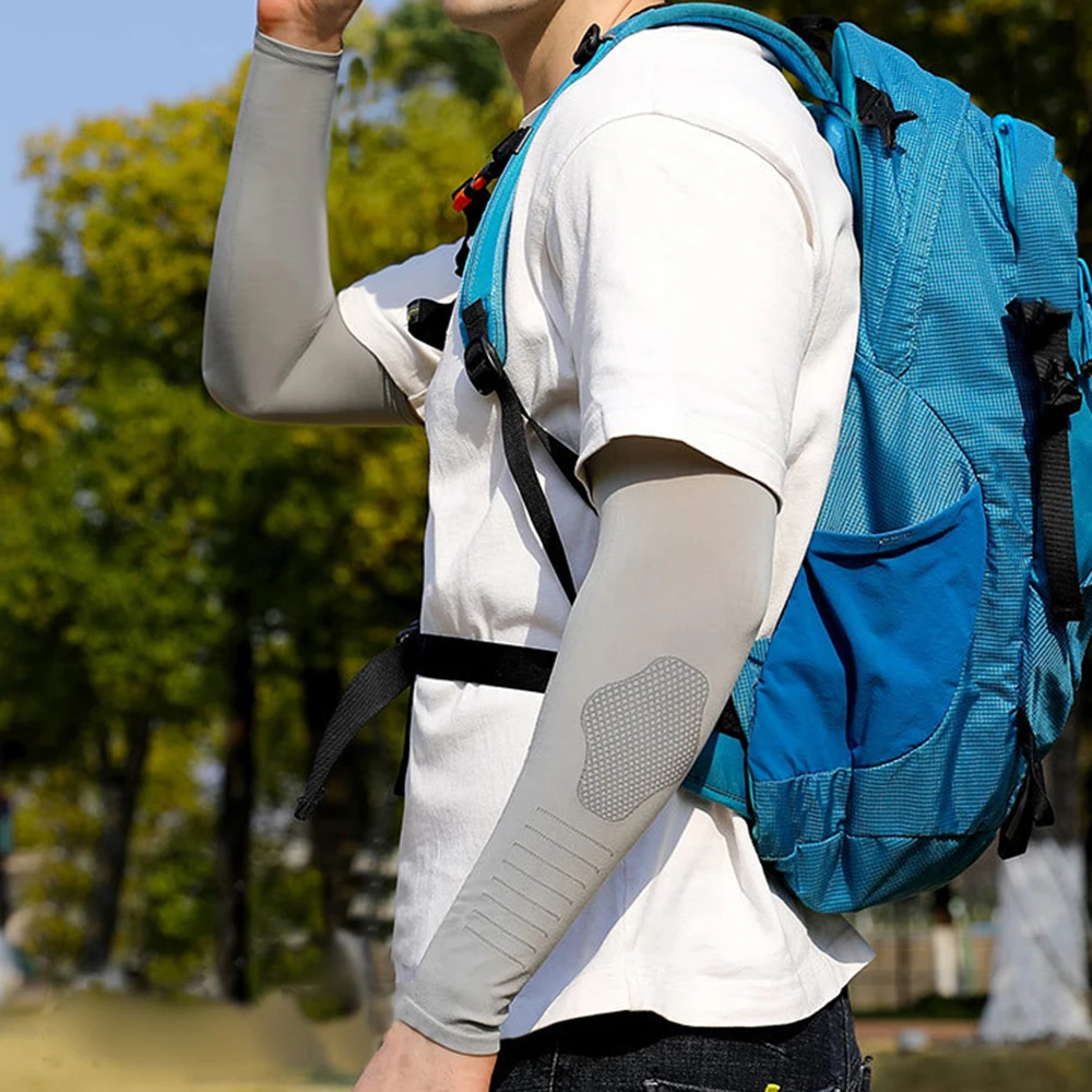 Summer Cooling Arm Sleeves Covers Sports Running UV Sun Protection Outdoor Men Fishing Ice Silk Arm Cover Cycling Sleeves sun protection arm sleeves ice arm sleeves
