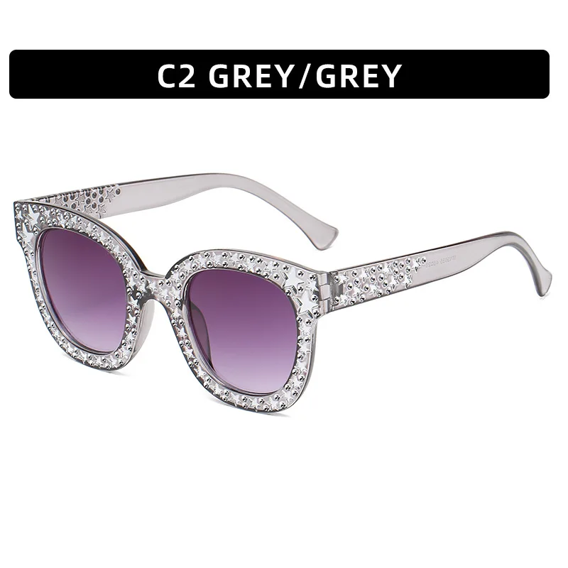 oversized sunglasses Retro Oversize Mosaic Star Sunglasses Women 2022 Cute Sexy Model Catwalk Style Sun Glasses Ladies Fashion Decoration Eyewears UV rectangle sunglasses Sunglasses