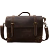 Handmade Crazy Horse Leather Shoulder Bag For Men Genuine Leather Cross body Bag Vintage Briefcase Cowhide Office Messenger Bag 6