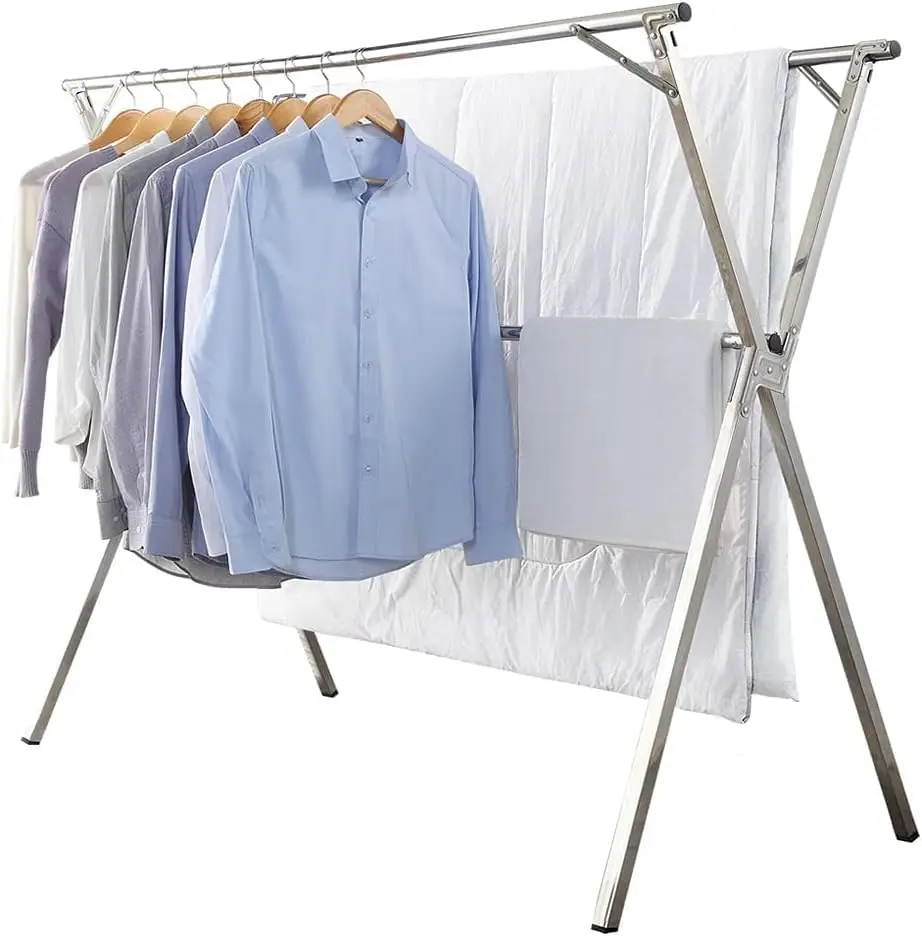 Tendedero Plegable para Ropa, 2.4M/2M/1.6M Tendedero retráctil, Tendedero de Acero Inoxidable Extra