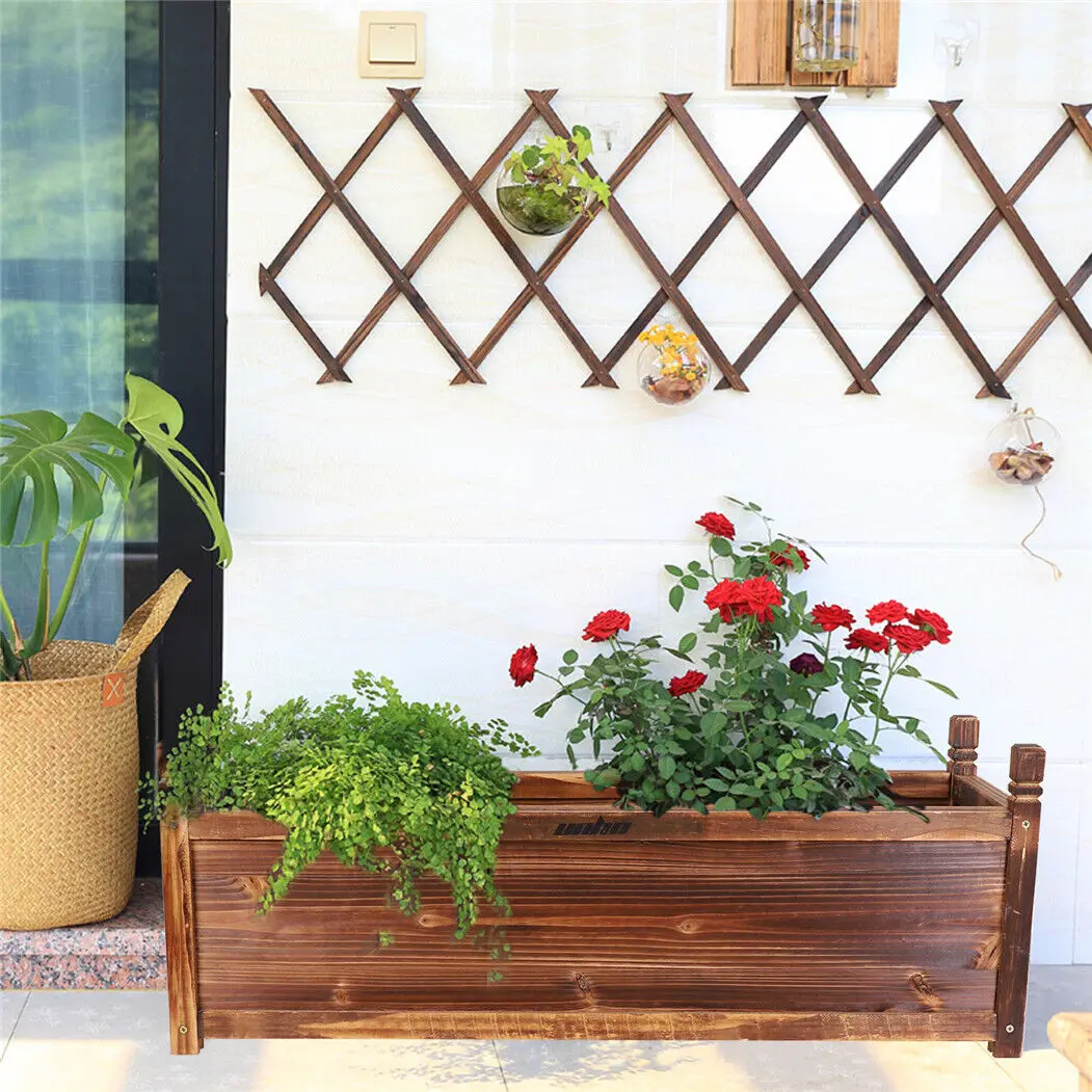 Large Outdoor Wooden Planter Box for Garden