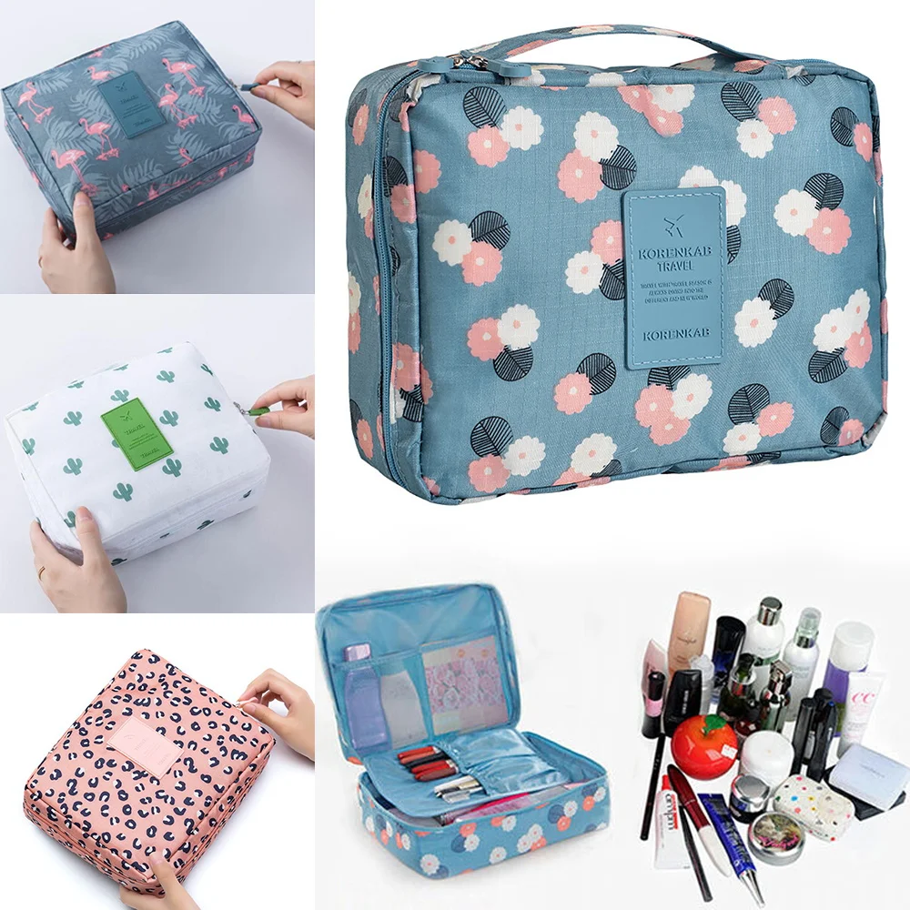 

Travel Cosmetic Bag Toiletries Organizer Waterproof Female Make Up Cases Bathroom Wash Bag Toiletry Bag Capacity Pouch Girl Box
