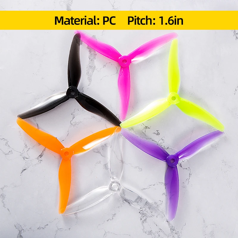 Gemfan 51433 프로펠러, RC FPV 프리스타일 레이싱 드론 쿼드콥터용, 5 인치 3 중 블레이드 CW/CCW PC 소품, 12 쌍, 20 쌍