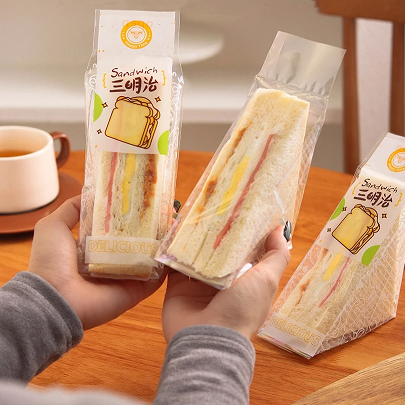 Sandwich Plastic Packaging Bags 100 Pcs For Bread Birthday Party