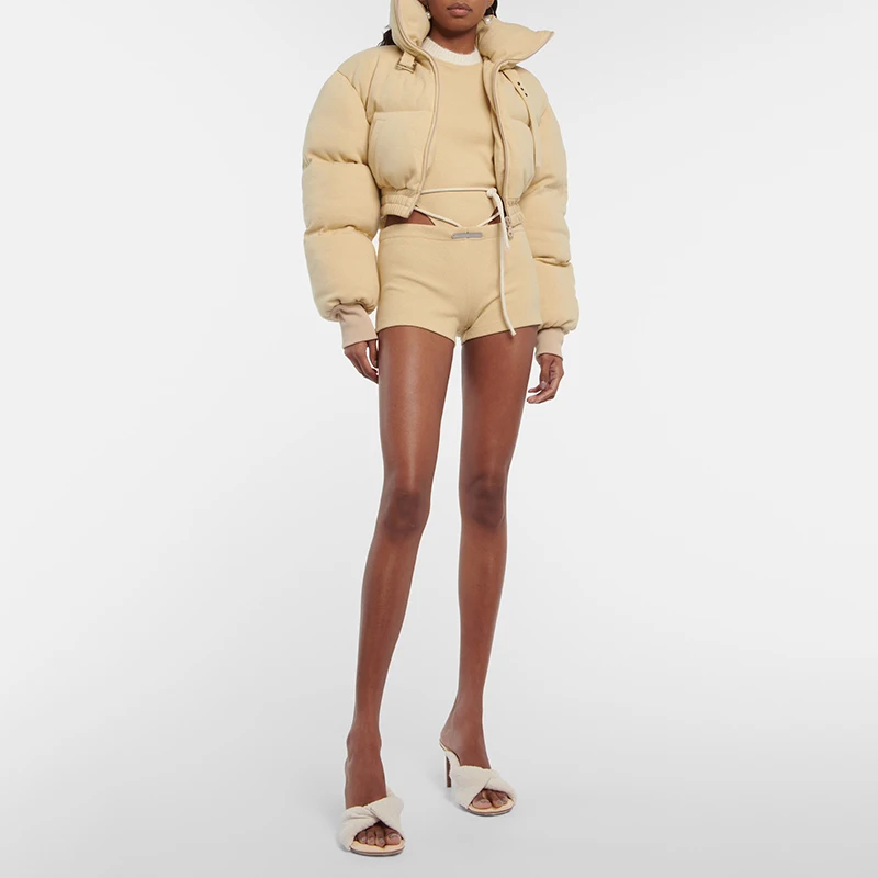 

Women's ski clothing winter thickened warm windproof high collar short jacket fashionable bread clothing Woman clothing