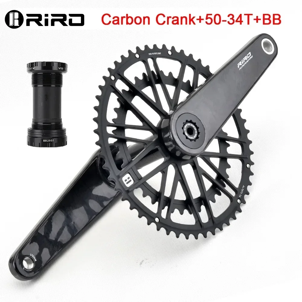 RIRO カーボンクランク 165mm DUB28.99mm 50/34 軽量 RIRO SL SPEED超軽量カーボンクランクセット165/50-34 - メルカリ