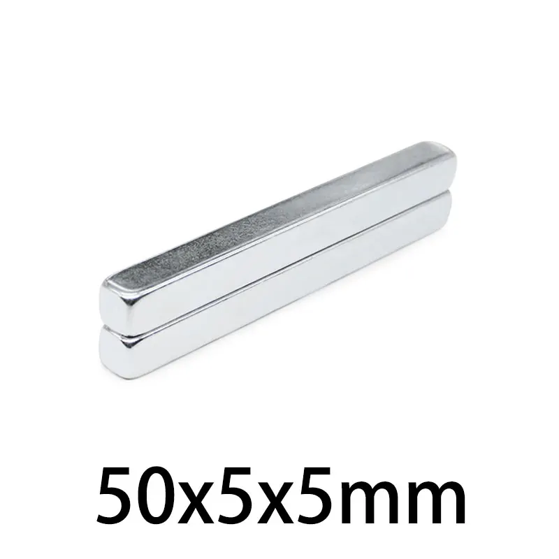 2/5/10/20/50PCS 50x5x5mm Block Neodymium Magnet N35 Rectangular Strong Search Rare Earth Permanent Magnetic Magnets 50*5*5