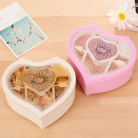 Heart Shape Dancing Ballerina Music Box PLastic Jewellery Box  Carousel Hand Crank Music Box Mechanism Gift For Valentine's Day 2