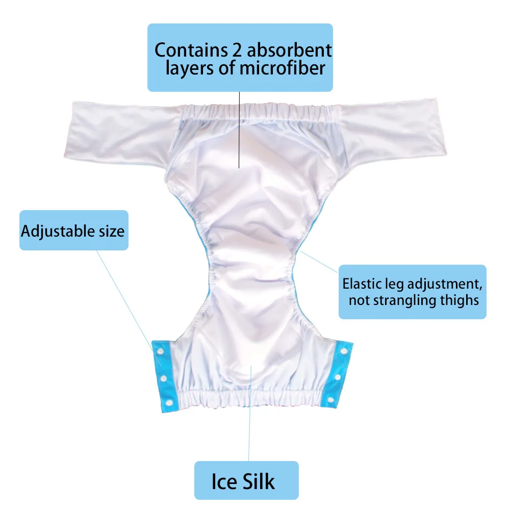 Solid Color Adult Cloth Diapers Washable