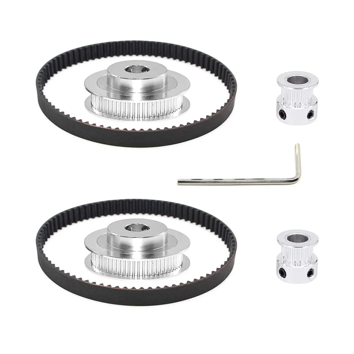 2 Kit Synchronous Wheel 20&60 Teeth 5mm Bore,Aluminum Timing Pulley With Pcs Length 200mm Width 6mm Beltbore 5mm 87943144 - View #8
